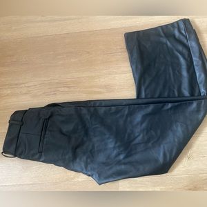 Vegan leather wide leg pant